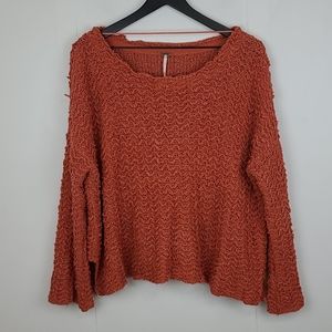 Free People Open Chunky Knit Flare Sleeve Sweater